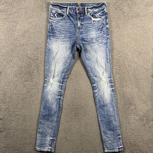 PRPS Jeans Mens 32x34 Blue Cayenne Super Skinny Fit Stretch Distressed Whiskered